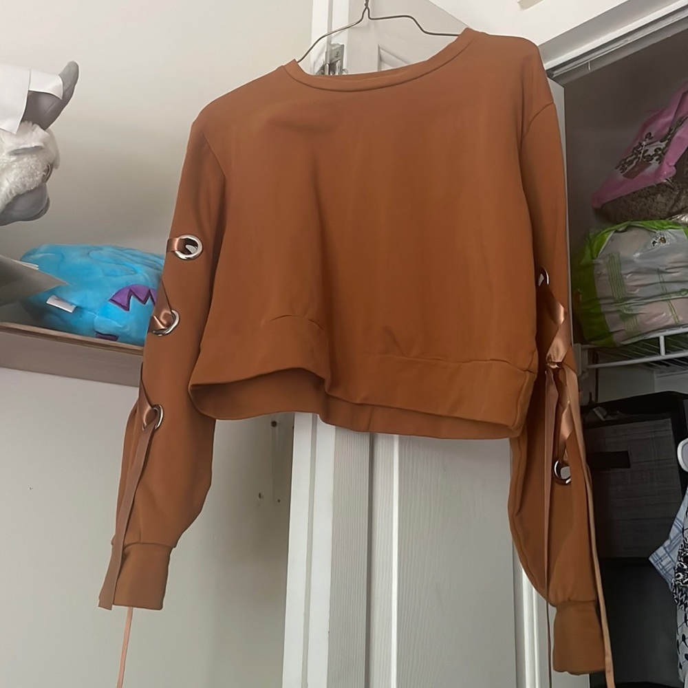 Brown cropped sweatshirt
